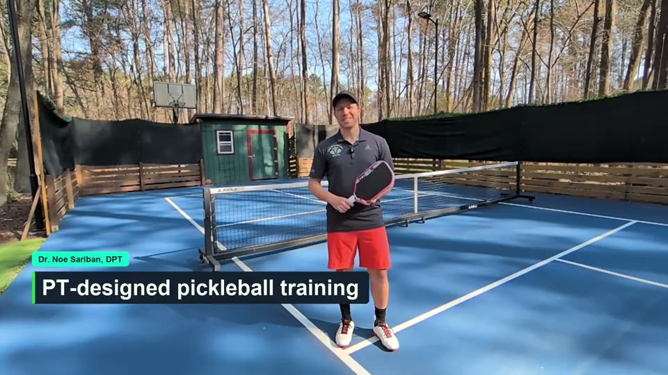 Guided Train100 workout preview on a pickleball court.